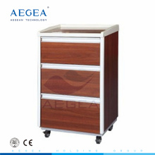 AG-BC004 tres cajones fabricantes de muebles de hospital de madera sobre ruedas